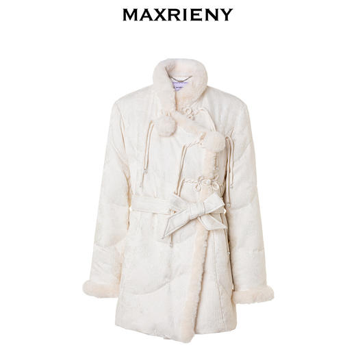 [东方新摩登]MAXRIENY国风中式复古盘扣羽绒服毛绒立领提花外套(货号:MS88DC508) 商品图4