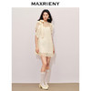 MAXRIENY浪漫度假风连衣裙网纱拼接设计2024夏款泡泡袖a摆裙子(货号:MS85DR296) 商品缩略图1