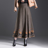 优雅定位花毛线裙女2024秋冬新款中长款大摆A字裙高腰显瘦半身裙 商品缩略图2
