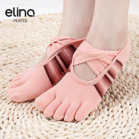 elina一恋2024 纽结彩绑带五趾普拉提瑜伽防滑袜ELR2507