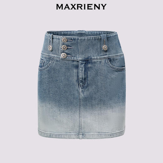 【静奢度假-商场同款】MAXRIENY*休闲风渐变牛仔半身裙直筒(货号:MC85SK276) 商品图4