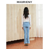 MAXRIENY新中式牛仔裤修身马蹄开衩微喇裤喇叭裤(货号:MS85PA004) 商品缩略图3