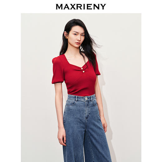 【静奢度假-商场同款】MAXRIENY复古华丽感套头针织毛衫上衣修身(货号:MC85SW274) 商品图2