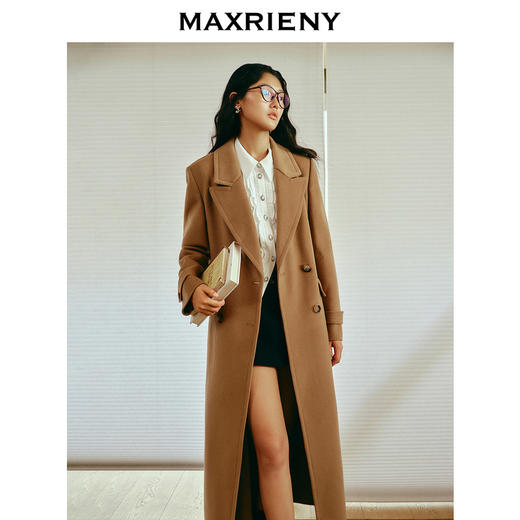 【商场同款】MAXRIENY率性复古外套长款23冬款羊毛混纺直身大衣女(货号:MG88CT754) 商品图2