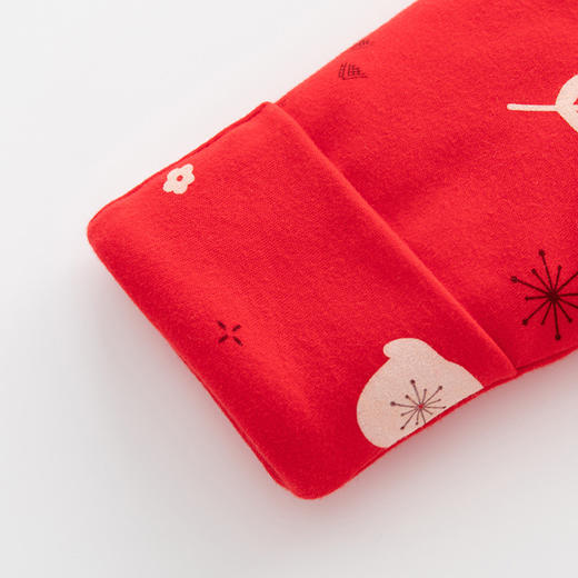 【大红新生婴儿夹棉保暖半背衣】满月上衣长袖秋冬宝宝男女纯棉百天 商品图3