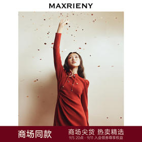 MAXRIENY新年红旗袍复古国风连衣裙(货号:MC88DR811)