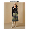 MAXRIENY复古学院风A摆中长格纹百褶半裙冬款羊毛裙(货号:MC88SK804) 商品缩略图1