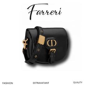 D家 Bobby 磁性扣环搭配装饰性CD扣光面牛皮革 单肩斜挎包D家