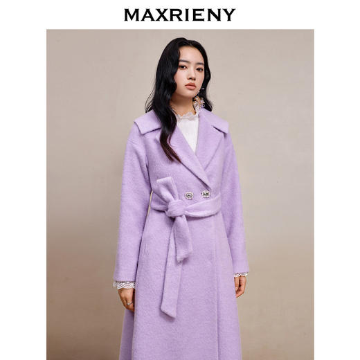 MAXRIENY*复古感烟灰紫*扣大衣秋冬羊毛外套(货号:MS88CT544) 商品图2