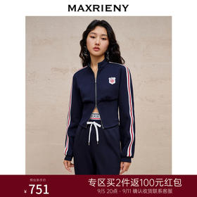 MAXRIENY率性复古风运动感外套截短款修身收腰上衣(货号:MC88JA585)