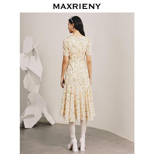 MAXRIENY春日浪漫感碎花茶歇裙荷叶边印花连衣裙(货号:MC88DR011) 商品图3