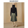 MAXRIENY复古学院风A摆中长格纹百褶半裙冬款羊毛裙(货号:MC88SK804) 商品缩略图3