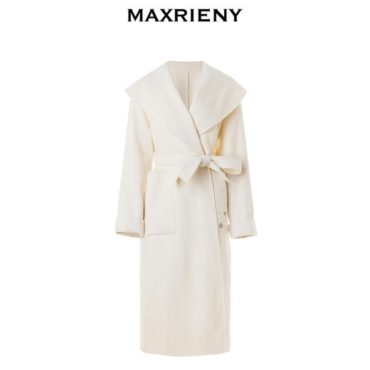 MAXRIENY浴袍式廓形宽松翻领大衣过膝长款外套女(货号:MC88CT785) 商品图4