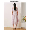 MAXRIENY法式浪漫印花鱼骨碎花连衣裙桑蚕丝裙子(货号:MC88DR506) 商品缩略图3