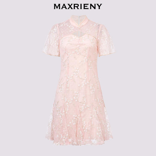 MAXRIENY甜美新中式连衣裙蕾丝绣花国风鱼尾裙子(货号:MS85DR292) 商品图4