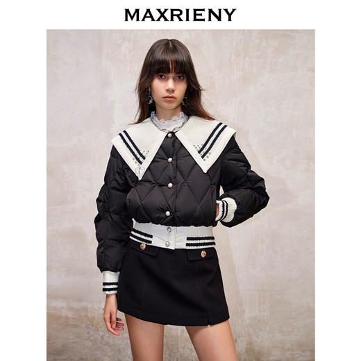 MAXRIENY*复古学院风羽绒服收腰短款尖领外套(货号:MS88DC525) 商品图2