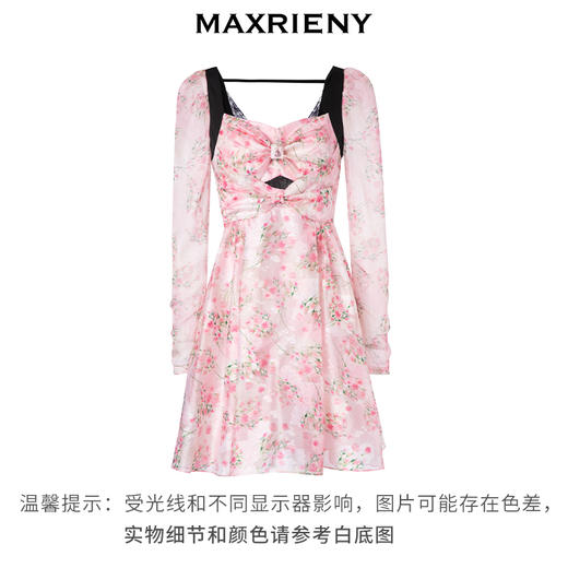 MAXRIENY温柔春日少女桃花*连衣裙露背小心机(货号:MC88DR059) 商品图4