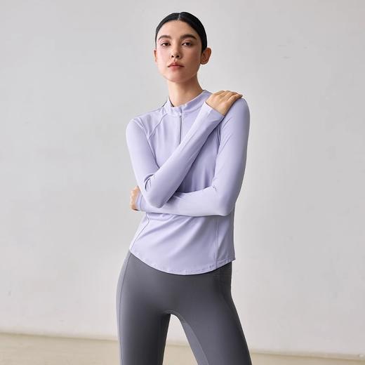 【限时秒】YOGACODE【火树银花系列】2024 瑜伽服长袖上衣女反光条半拉链运动上衣DWJS124031 商品图3
