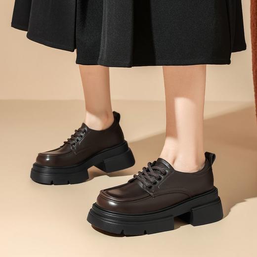 ZHR则则时尚百搭小皮鞋女鞋2024新款厚底乐福鞋英伦单鞋ins潮洋气 商品图9