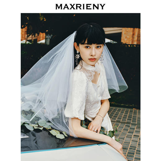 MAXRIENY摩登新中式镂空设计感小白裙国风连衣裙女(货号:MS88DR330) 商品图2