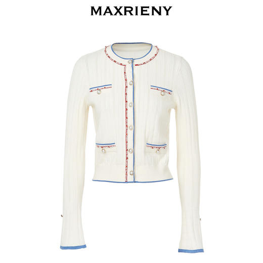 【商场同款】MAXRIENY*名媛小香复古感针织开衫秋冬修身上衣女(货号:MC88SW528) 商品图4