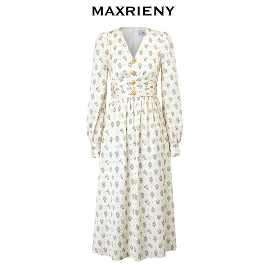 【商场同款】MAXRIENY*复古散摆连衣裙宫廷裙薄荷曼波风穿搭(货号:MS85DR006) 商品图4