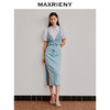 MAXRIENY牛仔高腰开叉半身裙包臀一步裙长裙(货号:MC88SK281) 商品缩略图1