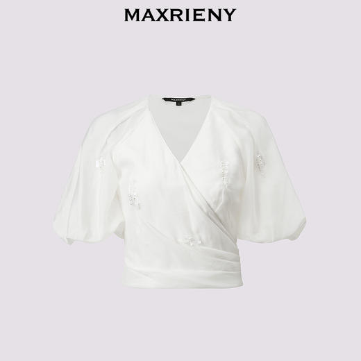 【银河精灵-商场同款】MAXRIENY复古文艺感刺绣衬衫女修身上衣(货号:MC85TP283) 商品图4