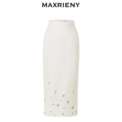 MAXRIENY*优雅复古感雪花钉珠直筒高腰包臀半裙(货号:MC88SK765) 商品图4