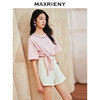MAXRIENY*休闲感蝴蝶结绑带t恤修身显瘦上衣女(货号:MS85TS016) 商品缩略图2
