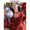 MAXRIENY*宫廷红丝绒连衣裙春节新年穿搭裙子(货号:MC88DR016) 商品缩略图1