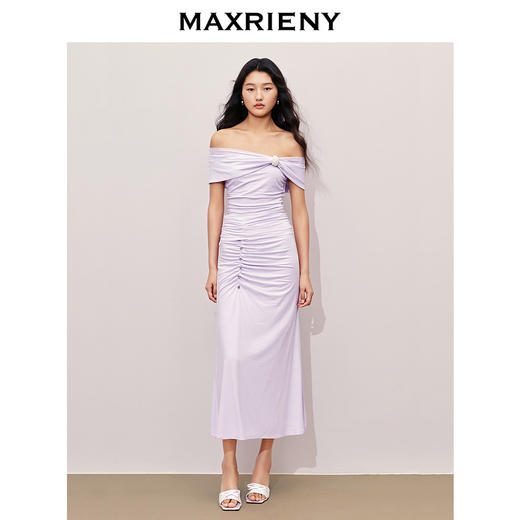 【浪漫上新-商场同款】MAXRIENY*日常一字肩上衣修身显瘦(货号:MC85TP337) 商品图1