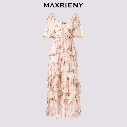 【 浪漫上新-商场同款】MAXRIENY大方领浪漫复古抽褶连衣裙(货号:MC85DR368) 商品图4