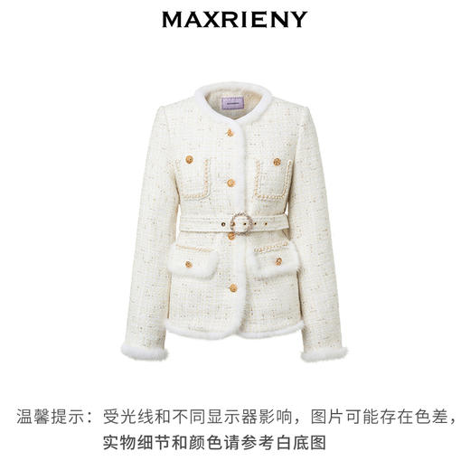 MAXRIENY名媛千金小香风羽绒服*复古水貂毛外套(货号:MS88DC539) 商品图4