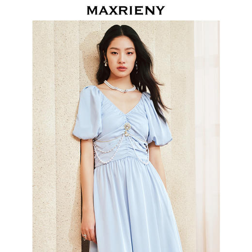 MAXRIENY*复古连衣裙泡泡袖*裙收腰仙女裙(货号:MS85DR003) 商品图2
