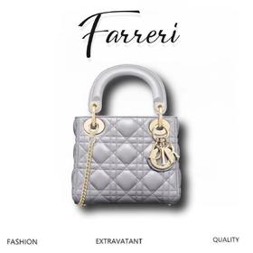 D家 多色！Lady 三格 菱格纹戴妃包，进口小羊皮+定制五金！D家