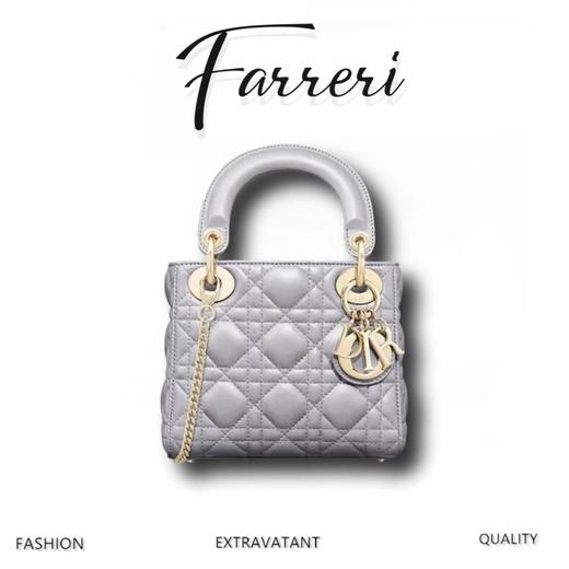 D家 多色！Lady 三格 菱格纹戴妃包，进口小羊皮+定制五金！D家 商品图0