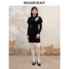 MAXRIENY法式复古烫钻丝绒旗袍连衣裙秋冬修身裙子(货号:MS88DR529) 商品缩略图1