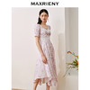 MAXRIENY法式浪漫印花鱼骨碎花连衣裙桑蚕丝裙子(货号:MC88DR506) 商品缩略图2