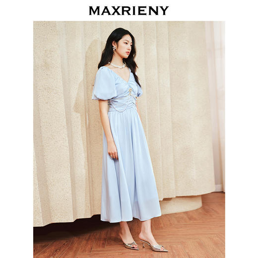 MAXRIENY*复古连衣裙泡泡袖*裙收腰仙女裙(货号:MS85DR003) 商品图1