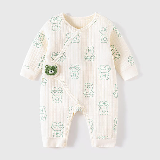 【婴儿夹棉保暖连体衣】春秋款秋装新生儿衣服宝宝外出哈衣加厚秋冬季 商品图0