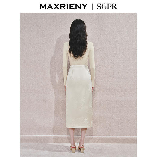 [东方新摩登]MAXRIENY贵雅新中式半身裙盘扣装饰提花裙子秋冬新款(货号:MS85SK510) 商品图3