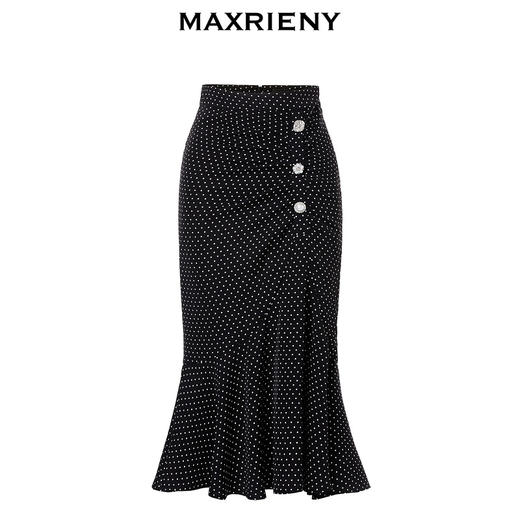 MAXRIENY浪漫复古感赫本风波点鱼尾裙包臀半身裙(货号:MC88SK289) 商品图4