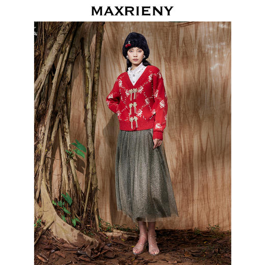 MAXRIENY网纱半身裙复古感中长裙蓬蓬裙冬裙(货号:MC87SK789) 商品图2