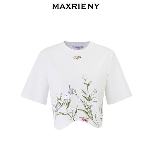 MAXRIENY*浪漫感绣花短袖T恤修身上衣女(货号:MS85TS002) 商品图4