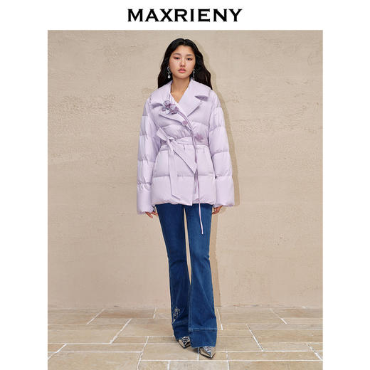 MAXRIENY大翻领收腰鸭绒泡芙羽绒服女保暖外套(货号:MC88DC511) 商品图1