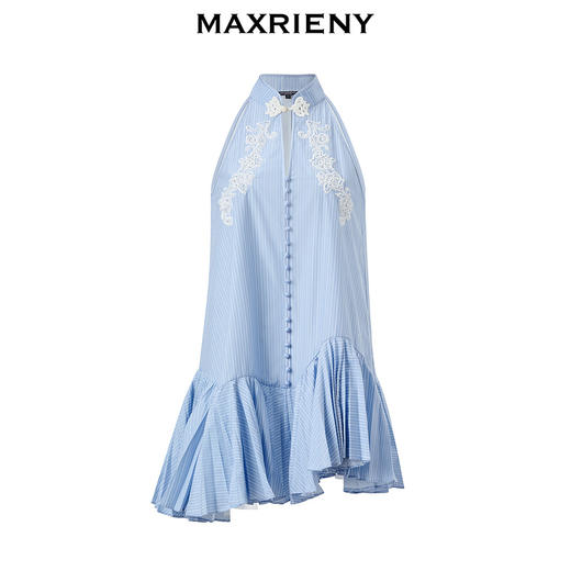 【海边度假-商场同款】MAXRIENYA摆华丽镂空刺绣钉珠连衣裙(货号:MC85DR384) 商品图4