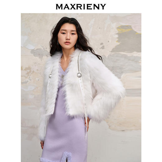 【商场同款】MAXRIENY名媛富家千金风外套冬款名媛气质貉子毛皮草(货号:MC88FU504) 商品图2