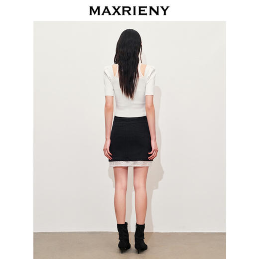 【银河精灵-商场同款】MAXRIENY*日常腰带绣珠半身裙包臀短裙(货号:MC85SK278) 商品图3