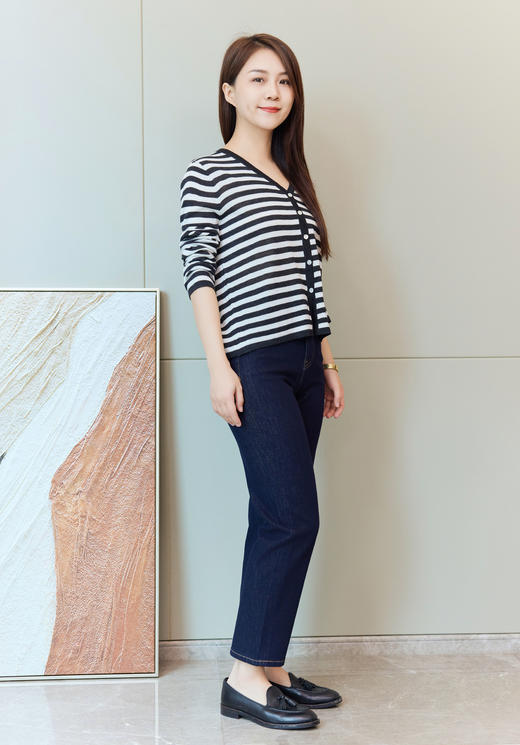 经典撞色辑线牛仔裤 商品图2